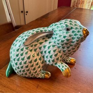 Herend porcelain green bunny